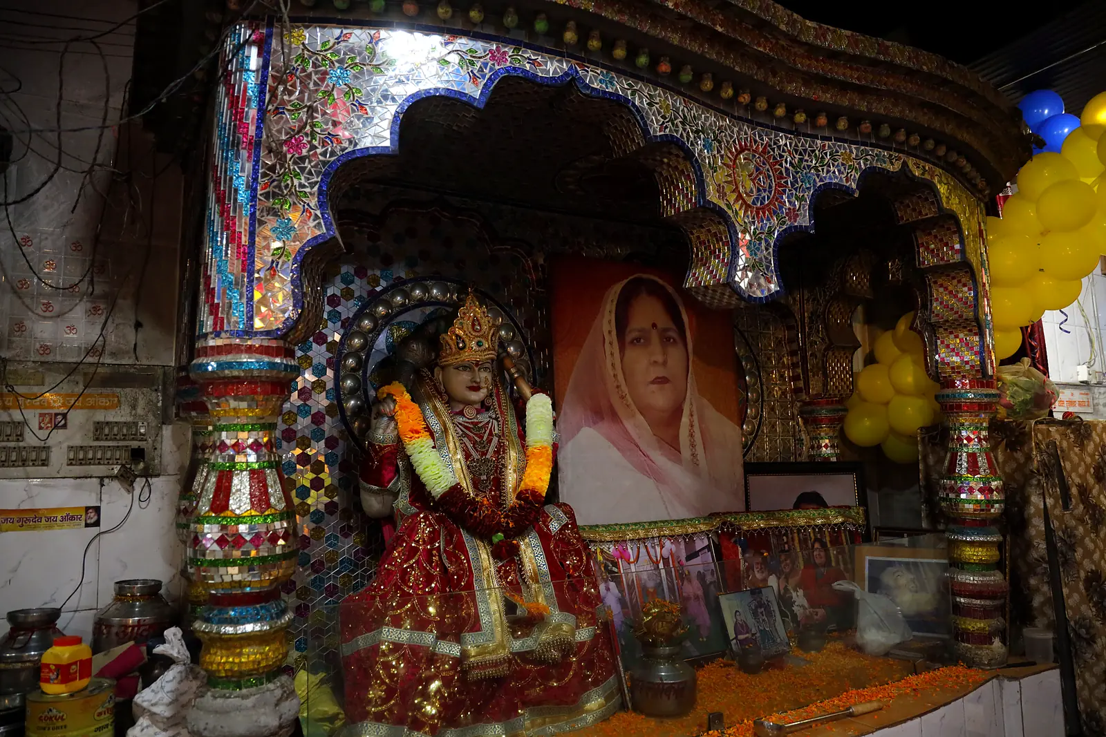 Devi shrine with Guru Maa's portrait