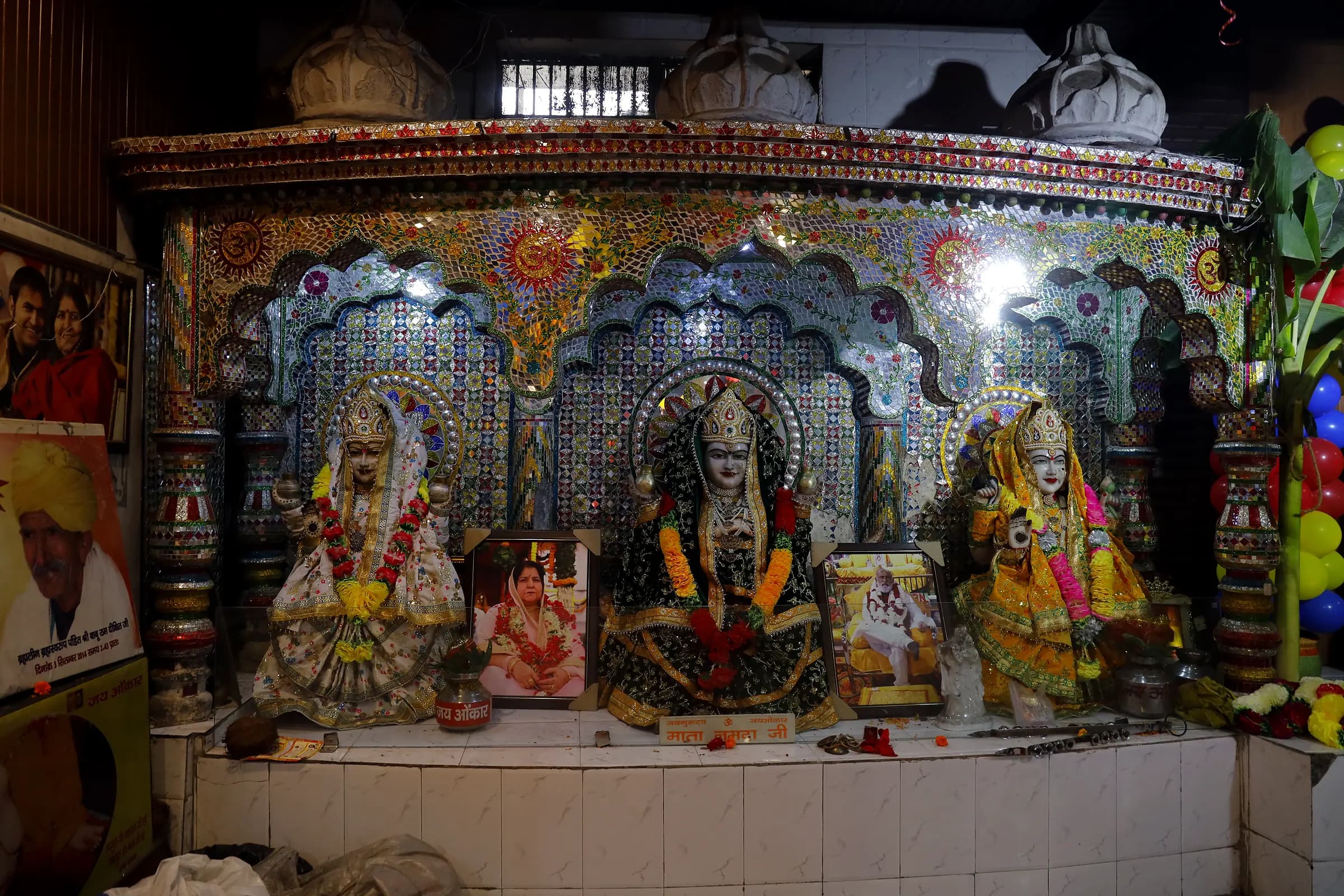 Three deities in the jewel-like shrine