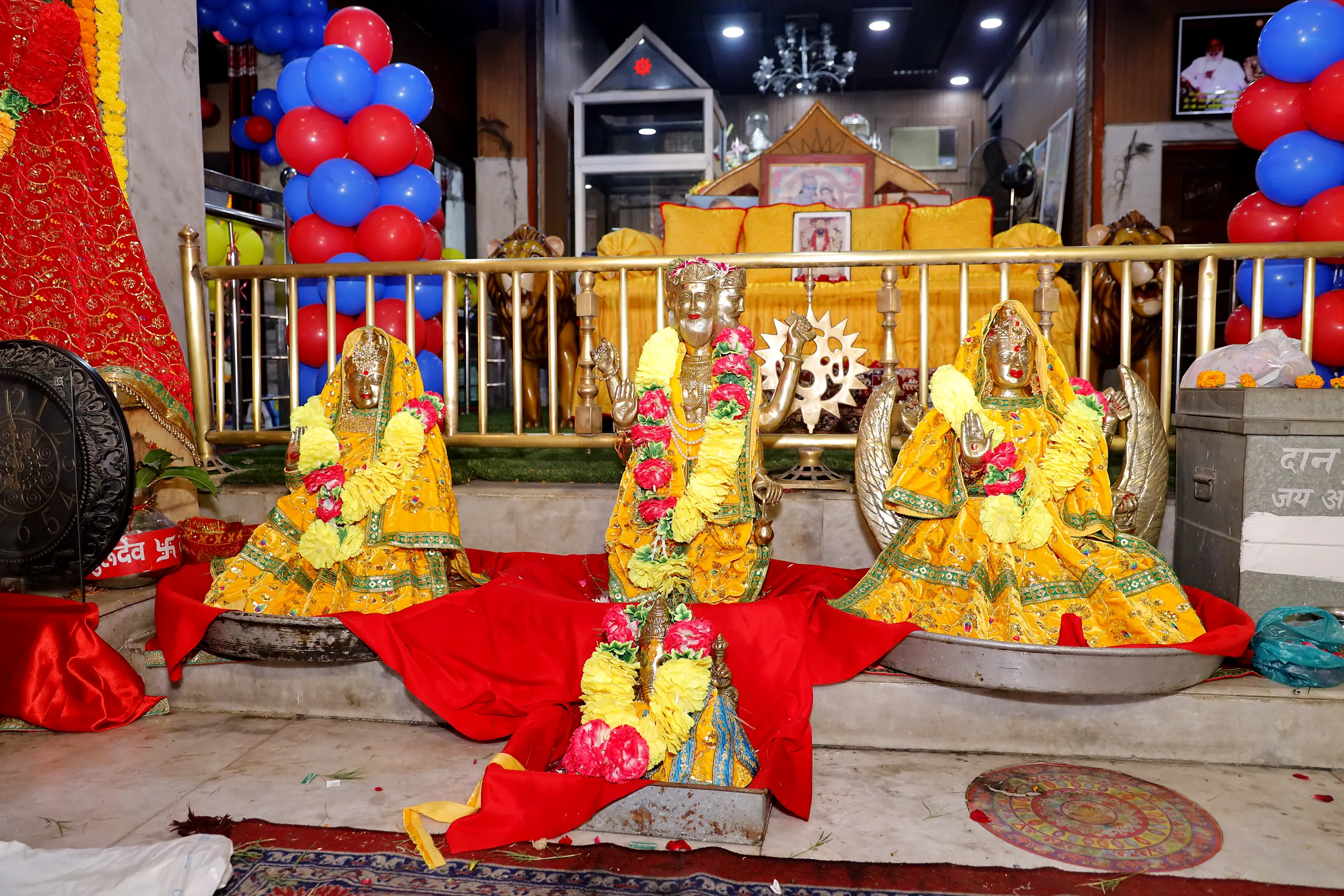 The utsav murtis prepared for the yatra